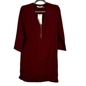 See U Soon Wine Red 3/4 Sleeve Dress Size 2